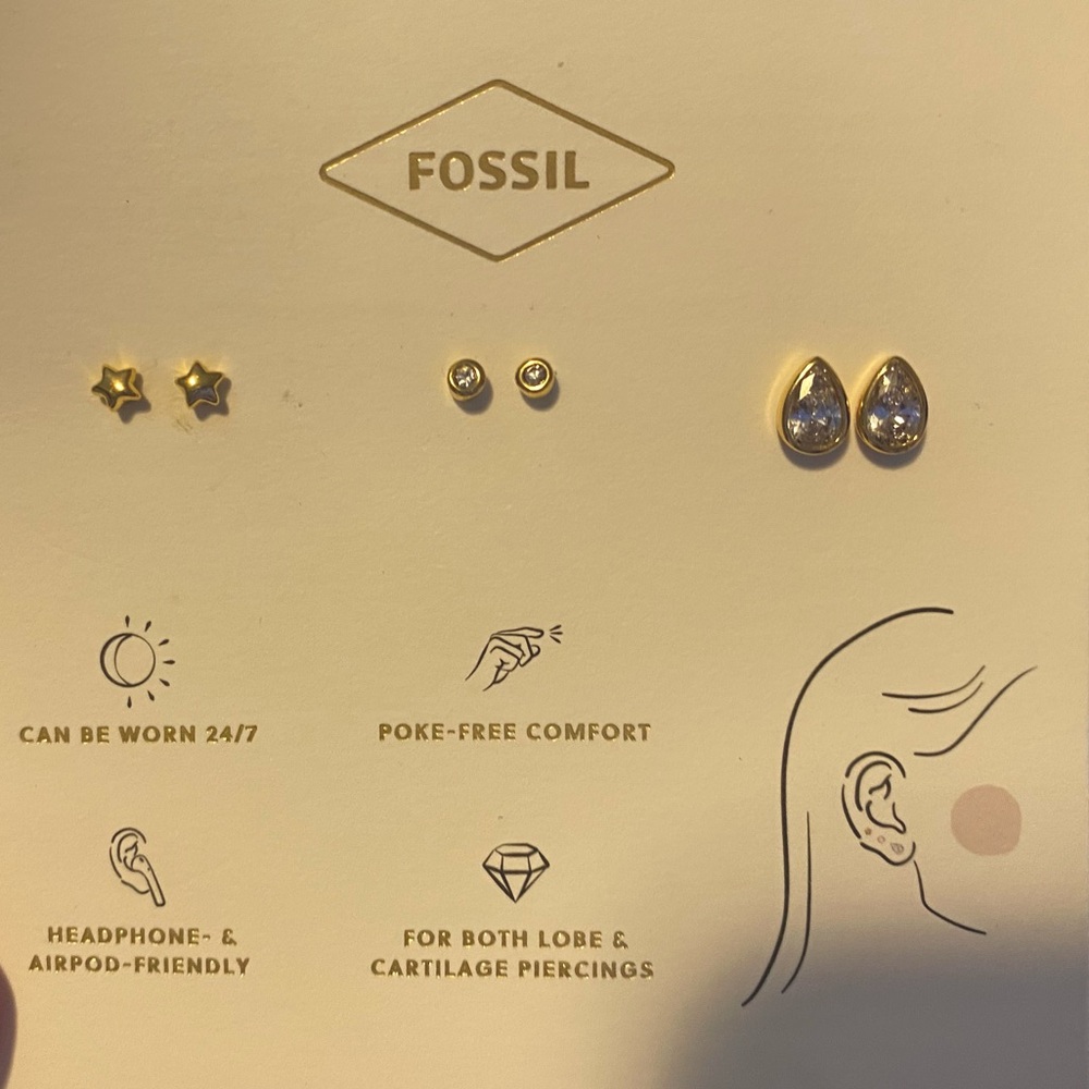 Delicate gold tone earrings - Fossil